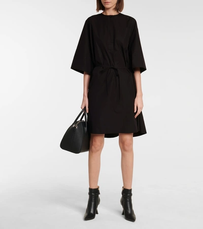 Shop Givenchy Logo Cotton Minidress In Black