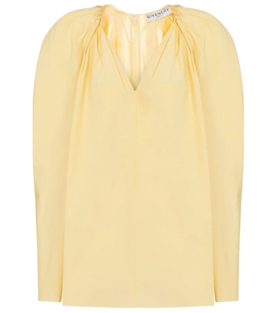 Shop Givenchy Cotton Poplin Blouse In Yellow