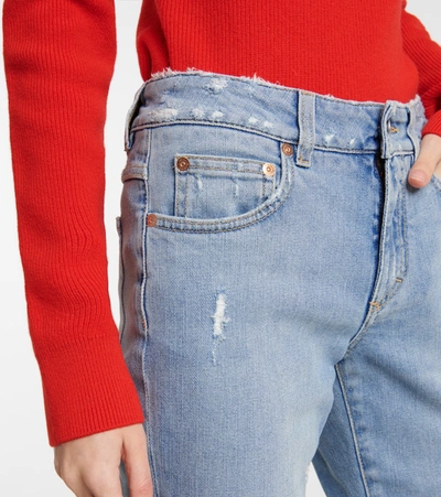 高腰紧身牛仔裤