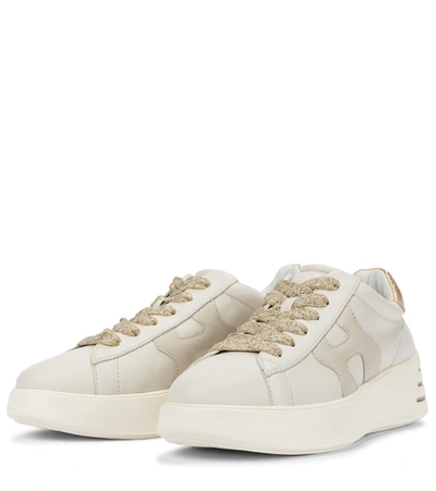 Shop Hogan Rebel H564 Leather Sneakers In White
