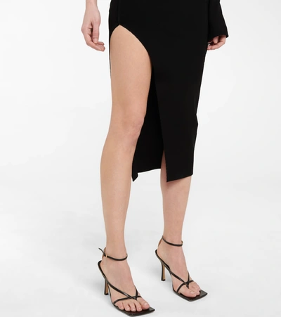 Shop Rick Owens One-shoulder Jersey Midi Dress In Black