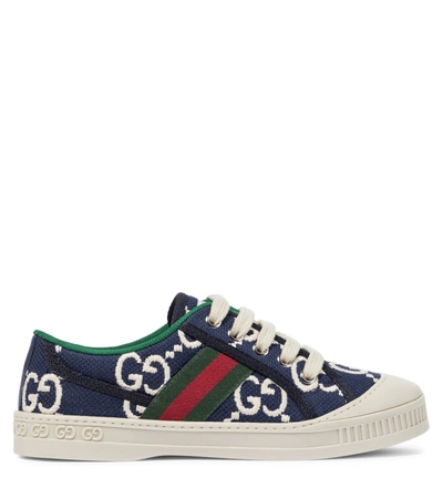 Shop Gucci Tennis 1977 Canvas Sneakers In Blue