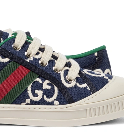 Shop Gucci Tennis 1977 Canvas Sneakers In Blue