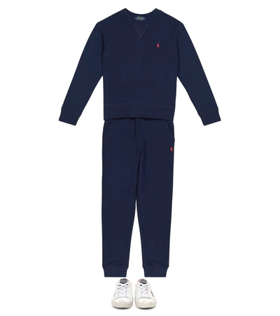 Shop Polo Ralph Lauren Cotton-blend Jersey Trackpants In Blue