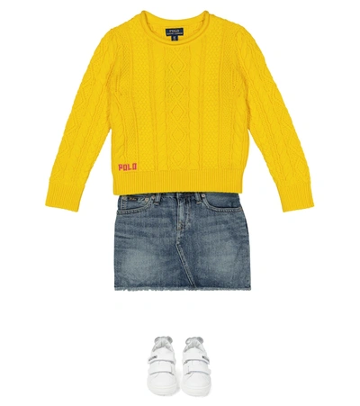 Shop Polo Ralph Lauren Cable-knit Cotton Sweater In Yellow