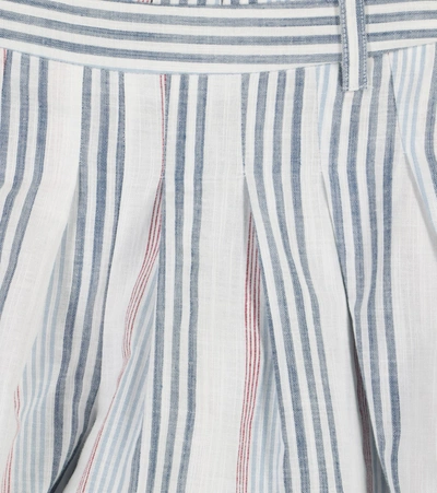 Shop Tartine Et Chocolat Striped Cotton Shorts In Blue