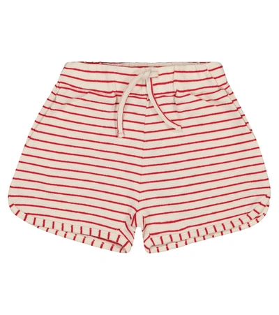 Shop Morley Jaws Striped Cotton-blend Shorts In Red
