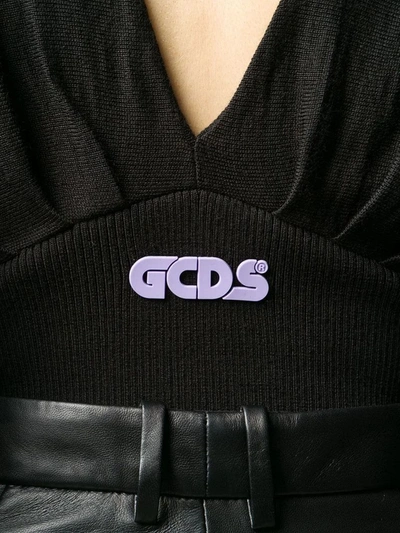 Shop Gcds Women's Black Wool Bodysuit