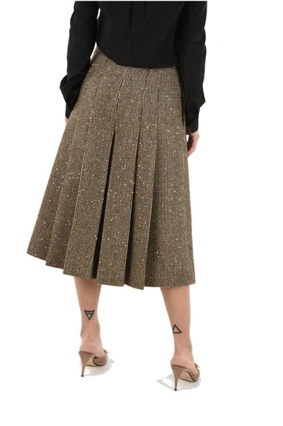 Shop Celine Céline Women's Beige Wool Skirt