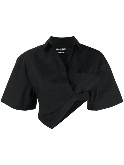 Shop Jacquemus Women's Black Cotton Shirt