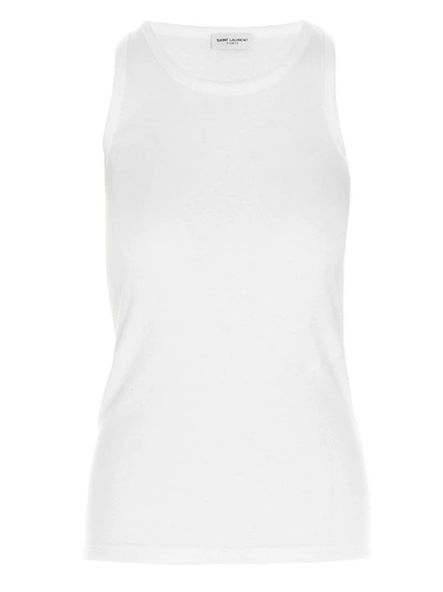 Shop Saint Laurent Women's White Cotton Top