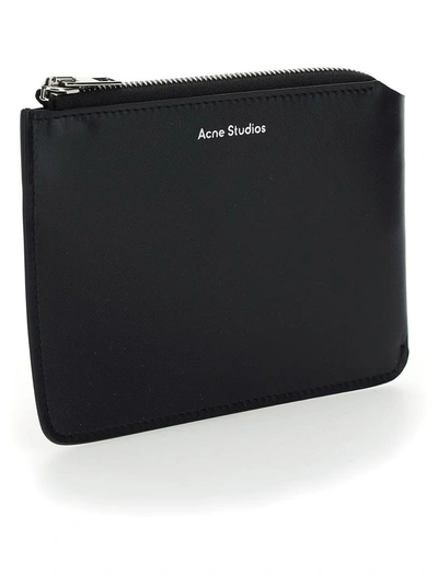 Shop Acne Studios Men's Black Leather Wallet