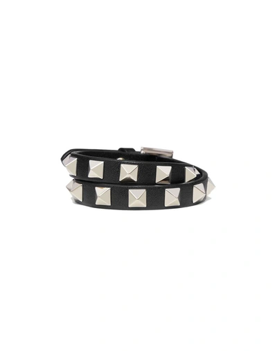 Shop Valentino Garavani Women's Black Leather Bracelet