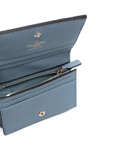 Shop Valentino Garavani Women's Light Blue Leather Wallet