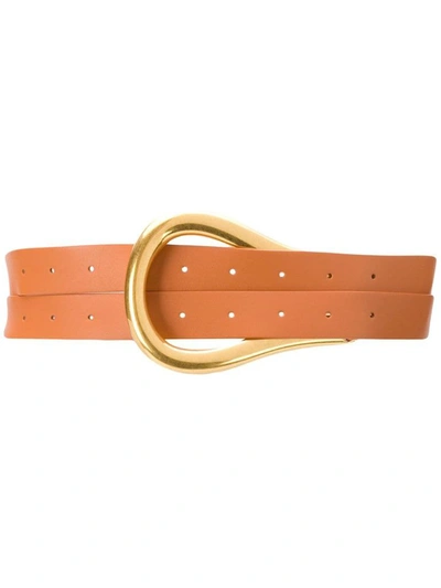 Shop Bottega Veneta Women's Brown Leather Belt