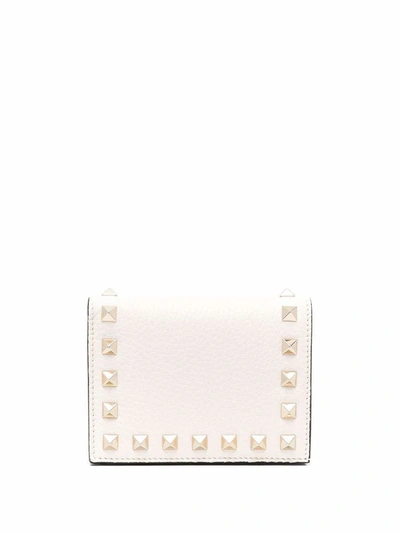 Shop Valentino Garavani Women's Beige Leather Wallet