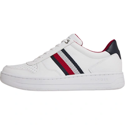 Shop Tommy Hilfiger Men's White Leather Sneakers