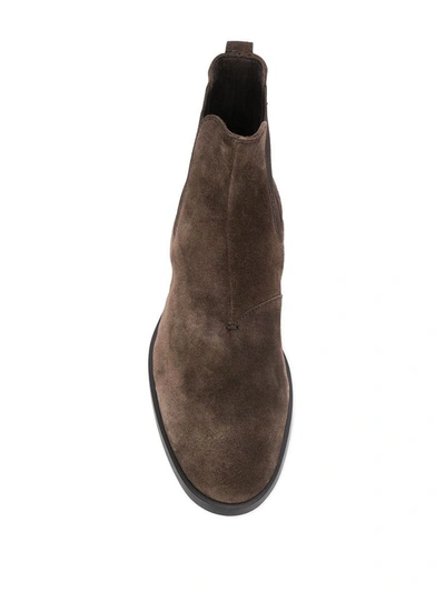 Shop Ermenegildo Zegna Men's Brown Suede Ankle Boots