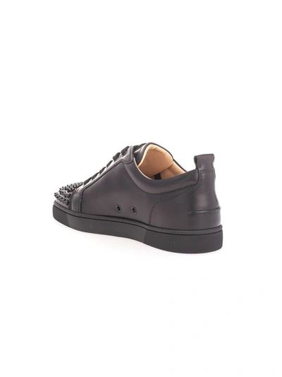 Shop Christian Louboutin Men's Black Leather Sneakers