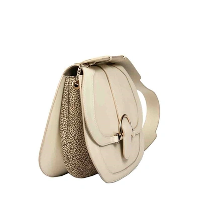 Shop Borbonese Women's Beige Leather Shoulder Bag
