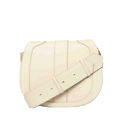 Shop Borbonese Women's Beige Leather Shoulder Bag