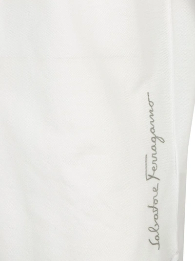 Shop Ferragamo Salvatore  Men's White Cotton Polo Shirt