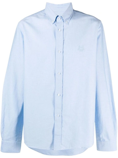 Shop Kenzo Men's Light Blue Cotton Shirt