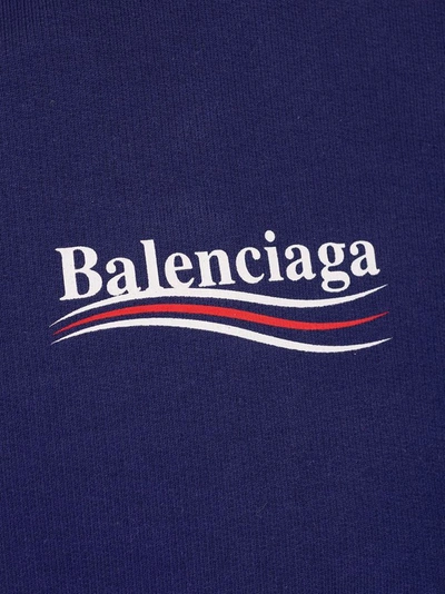 Shop Balenciaga Men's Blue Cotton Sweatshirt
