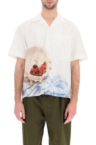 Shop Jacquemus Jean Shirt With Cerises Print In Print Cherries