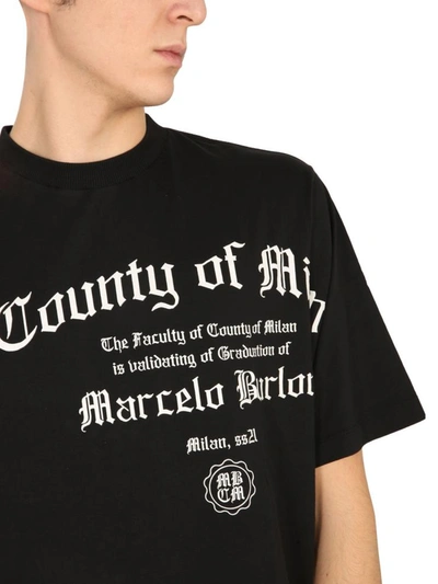 Shop Marcelo Burlon County Of Milan Crew Neck T-shirt In Black