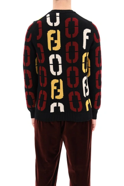 Shop Fendi Code Sweater In Nero Zafferano