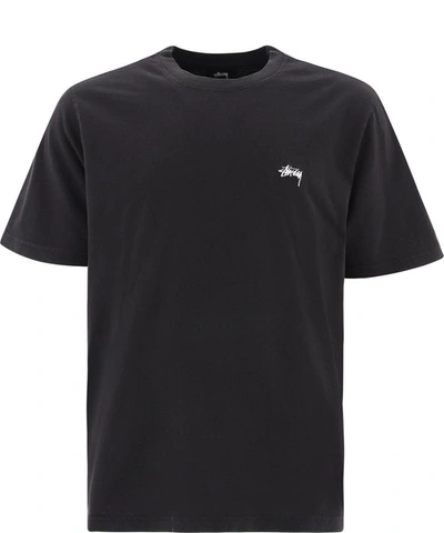 Shop Stussy "stock Logo" T-shirt In Black  