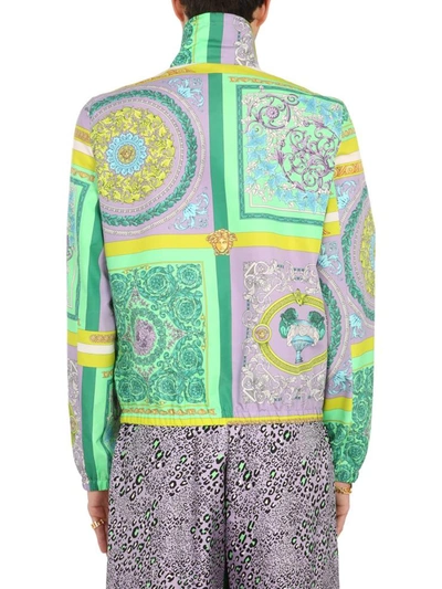 Shop Versace Printed Jacket In Multicolour