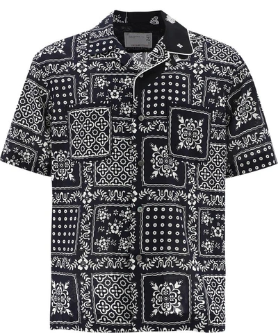 Shop Sacai Paisley Hawaii Shirt In Black  