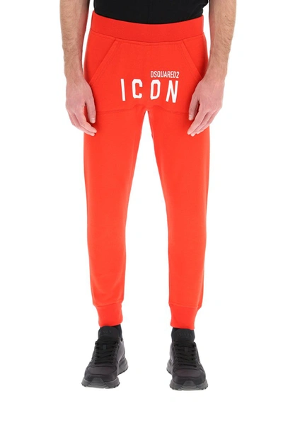 Shop Dsquared2 Icon Logo Sweatpants In Red
