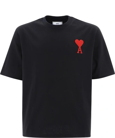 Shop Ami Alexandre Mattiussi "ami De Coeur" T-shirt In Black  