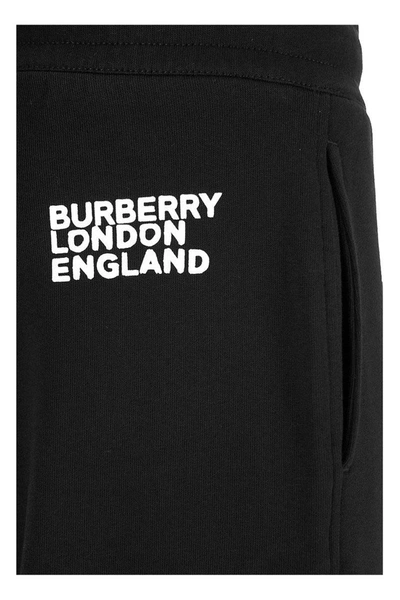 Shop Burberry Camilo - Love Print Cotton Jogging Pants In Black