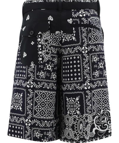 Shop Sacai Paisley Nylon Shorts In Black  