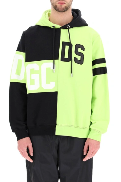 Shop Gcds Hoodie With Logo Mix In Lime