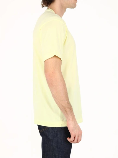 Shop Stone Island Logo T-shirt Yellow