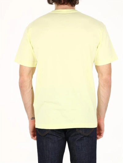 Shop Stone Island Logo T-shirt Yellow