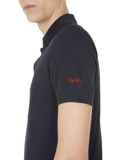 Shop Raf Simons Slim Fit Polo In Blue