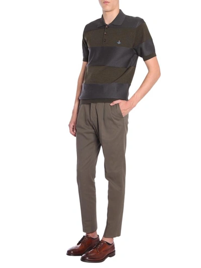 Shop Vivienne Westwood Striped Polo Shirt In Black