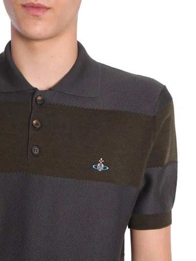Shop Vivienne Westwood Striped Polo Shirt In Black