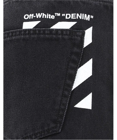 Shop Off-white Printed Denim Pants In Black  