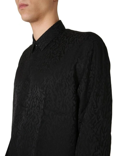 Shop Saint Laurent Yves Collar Shirt In Black