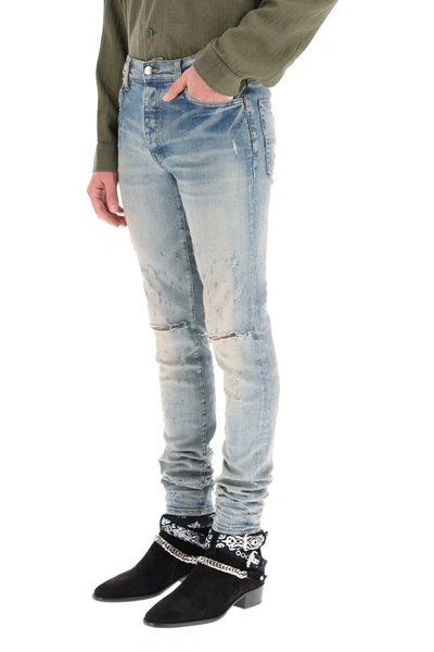 Shop Amiri Shotgun Jeans In Clay Indigo