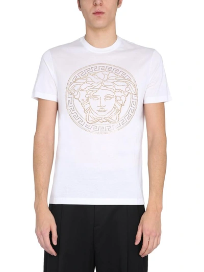 Shop Versace Crew Neck T-shirt In White