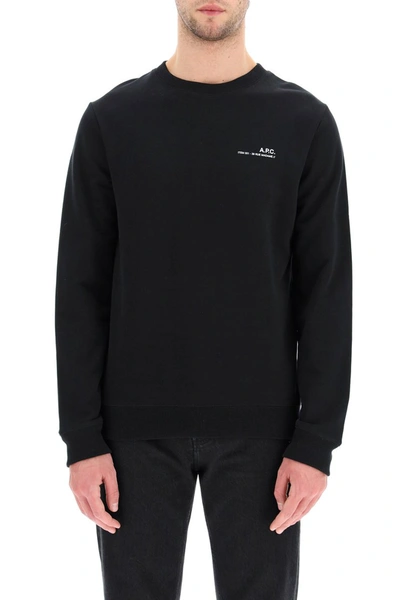 Shop Apc A.p.c. Item 001 Sweatshirt With Logo Print In Noir