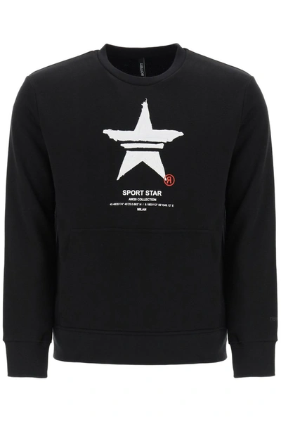 Shop Neil Barrett Sport Star Print Sweatshirt In Black White Red